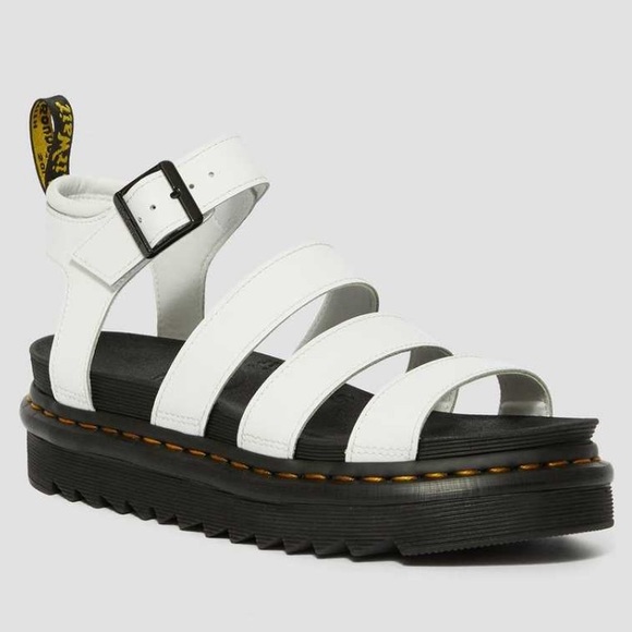 Dr. Martens Blaire White Hydro Leather Sandal - Picture 2 of 5